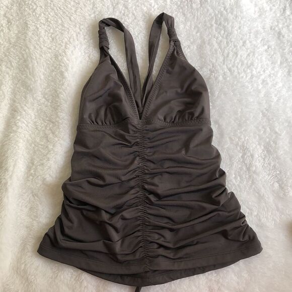Athleta Shirred Tankini And Bikini Bottom Size S GUC Gray - Picture 2 of 12